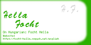 hella focht business card